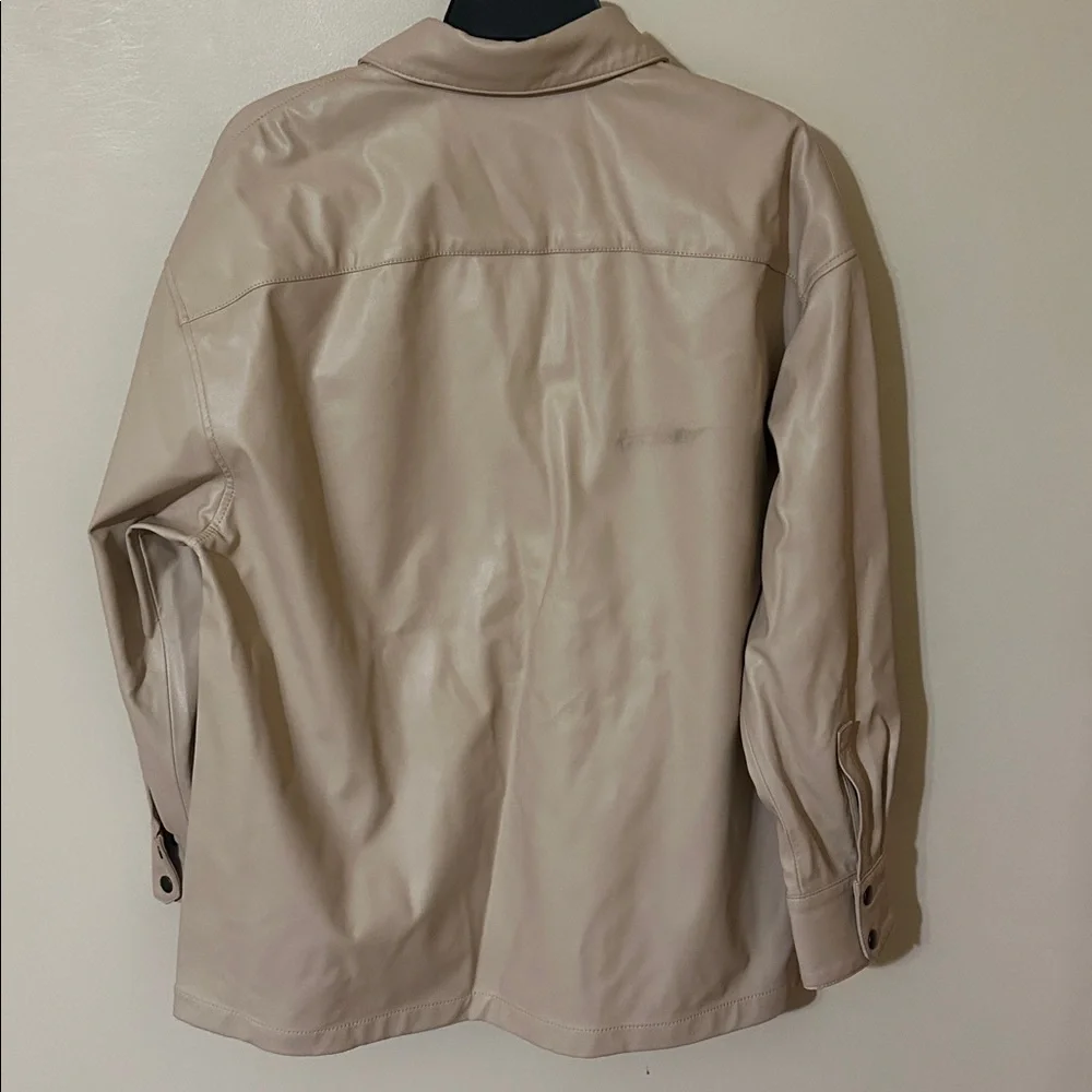 Levi's Beige Leather Button-Up Shirt NWT